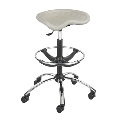 Safco sitstar chrome base utility stool chair gray