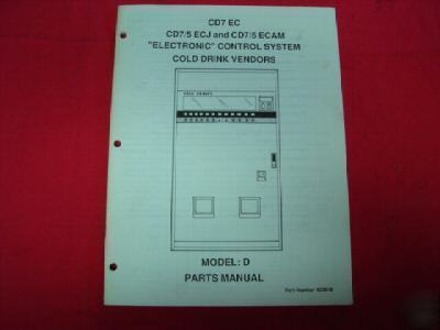 Selectivend CD7 ec service manual â€“ soda machine