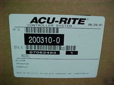 Acu-rite millpower cnc control package msrp $14,500