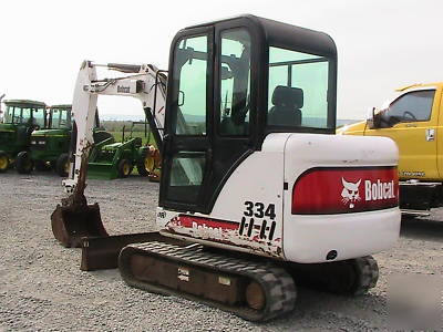 Bobcat 334 d mini excavator cab heat 2-speed 1285HRS