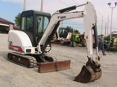 Bobcat 334 d mini excavator cab heat 2-speed 1285HRS