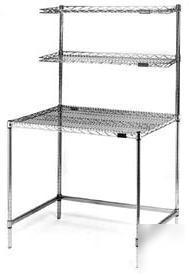 2 overshelves computer workstation 24Ë x 48Ë chrome
