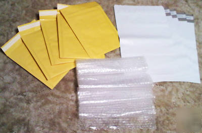 7 bubble mailers 6' bubblewrap and 5 poly bags nice 