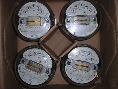 Ge- watthour meter (kwh), network, v-62S - lot of 4 