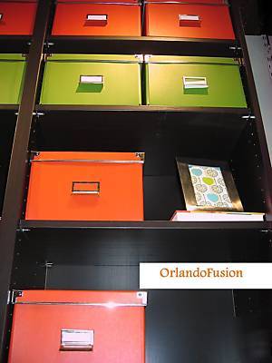 New (4) orange ikea organizer box shoebox storage case