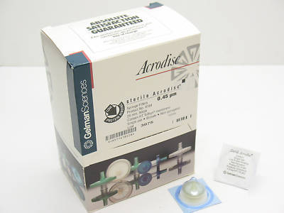 Box of 50 pall gelman 4184 sterile acrodisc 0.45Âµm 25MM