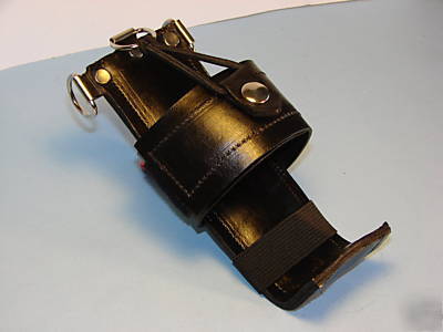 Firefighter leather universal radio holder sav-a-jake