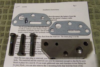 Hydraulic by-pass block for farmall super a, c, super c