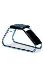 Shoe fitting stool chrome/black upholstery try on seat