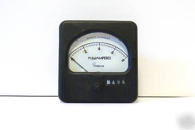 Simpson 0-8 d.c. milliamperes panel meter dc ma works