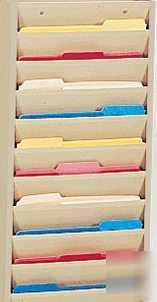 New wise magazine folder chart rack file 11 pocket tan
