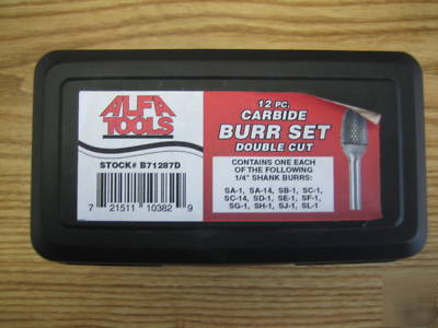 12 pc. carbide burr set, double cut