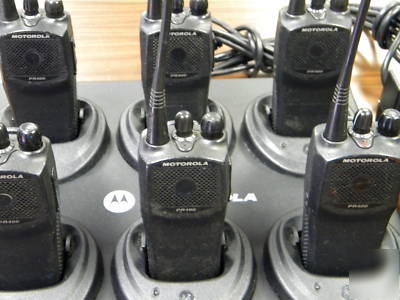 6EA motorola PR400 jobsite two way radios w/chargers 