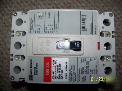 Cutler hammer EDB3100 100A 240V circuit breaker 22K edb