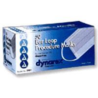 Dynarex earloop procedure masks, filter, blue 50