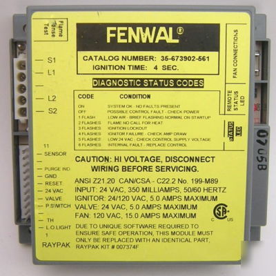 Fenwal 35-673902-561 ignition control for all hi delta