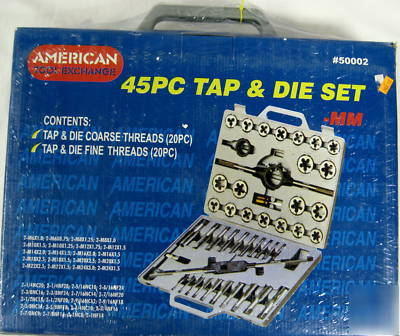New a.t.e. 45-pc. sae tap & die set mm
