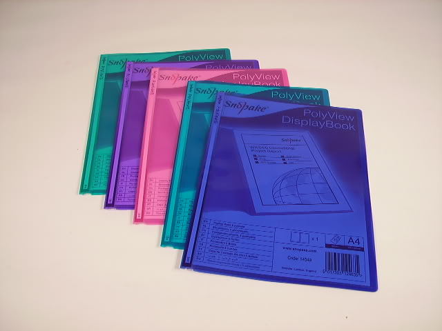 Pk of 5 A4 snopake polyview 5 pocket display books