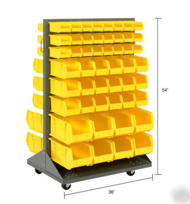 Storage bins pick rack mobile - commercial - 84 bins