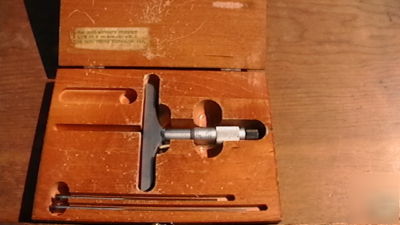 Starrett depth micrometer 4â€ base 6â€ range w/case
