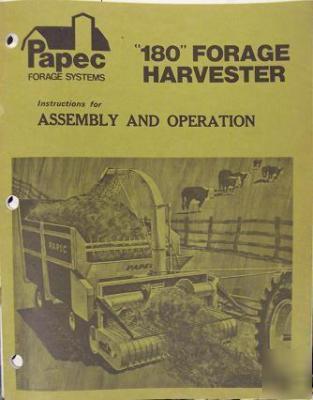 Papec 180 forage harvester operator's manual