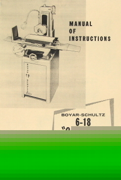 Boyar-schultz 6-18 challenger surface grinder manual