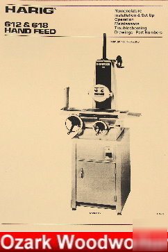 Harig 612 & 618 hand feed surface grinder manual