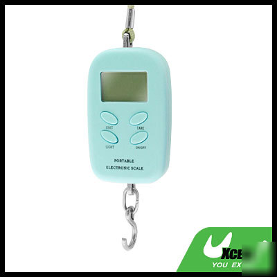 Handy portable hanging digital electronic scale - blue