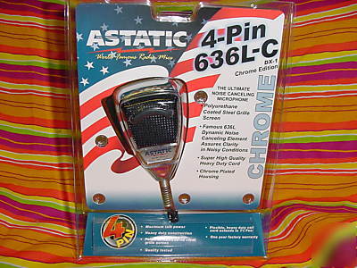Astatic 636 chrome cb mic 4 pin