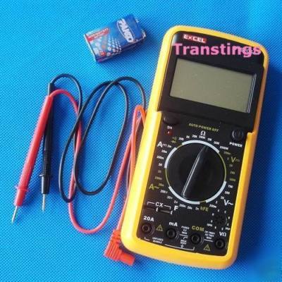 Digital lcd voltmeter ammeter ac dc ohm multimeter+gift