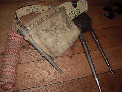 Bethlehem steel tool belt spud wrench scabbard ironwork