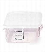 Clear space saving square food container - 4 qt