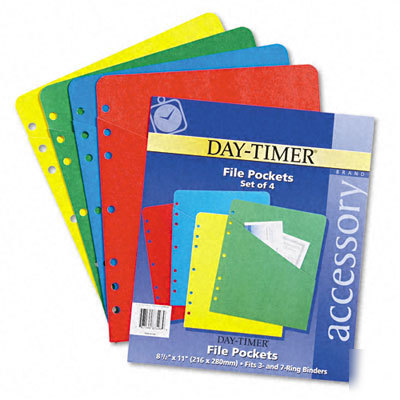 Colorfile slash pockets for looseleaf planners 4/pack