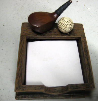 Faux wood golf desk top post it or paper holder~others 