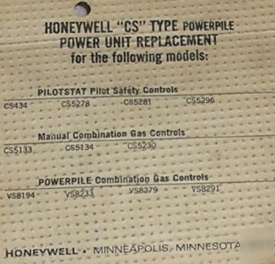 Honeywell cs powerpile power unit replacement 391477B