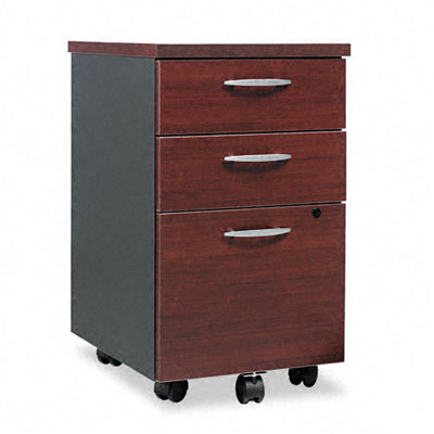 Seville series three-drawer mobile pedestal file cherry