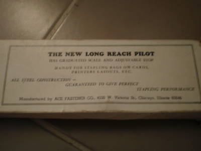 Vintage pilot stapling machine no. 412 long reach usa