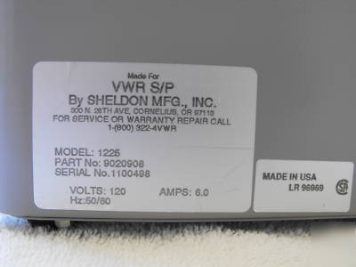 Vwr scientific 6L water bath model 1225 exc cond