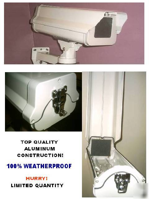 12V dc metal security cctv case housing+heater blower
