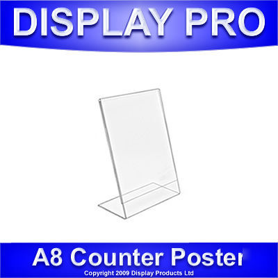 A8 counter poster holder acrylic ticket display stands