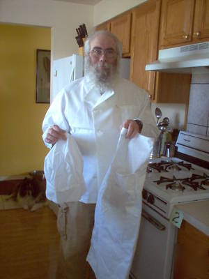 Chef coat - chef hat - cotton apron combo - size large