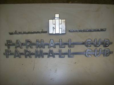 Farmall cub 1956/1958 stainless hood emblem set