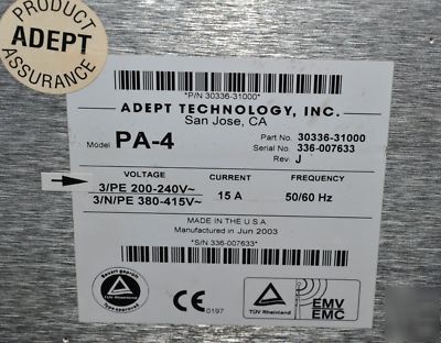 Mint adept pa-4 pca power amplifier control chassis