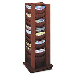 New mahogany 48 pocket rotating wood display, 16 3/4...