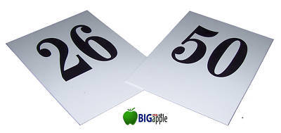 Rigid plastic table number - 9 x 12 cm - 26 to 50