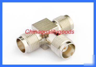 Tnc female to 2 tnc female rf adapter t type