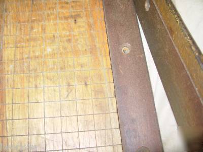 Vintage wood & cast iron ingento no 5 paper cutter 