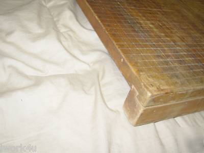 Vintage wood & cast iron ingento no 5 paper cutter 