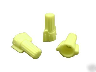 Yellow easy-twist twist on wire connectors winged