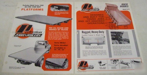 Perfection jobhandlers 1960S sales brochure lot